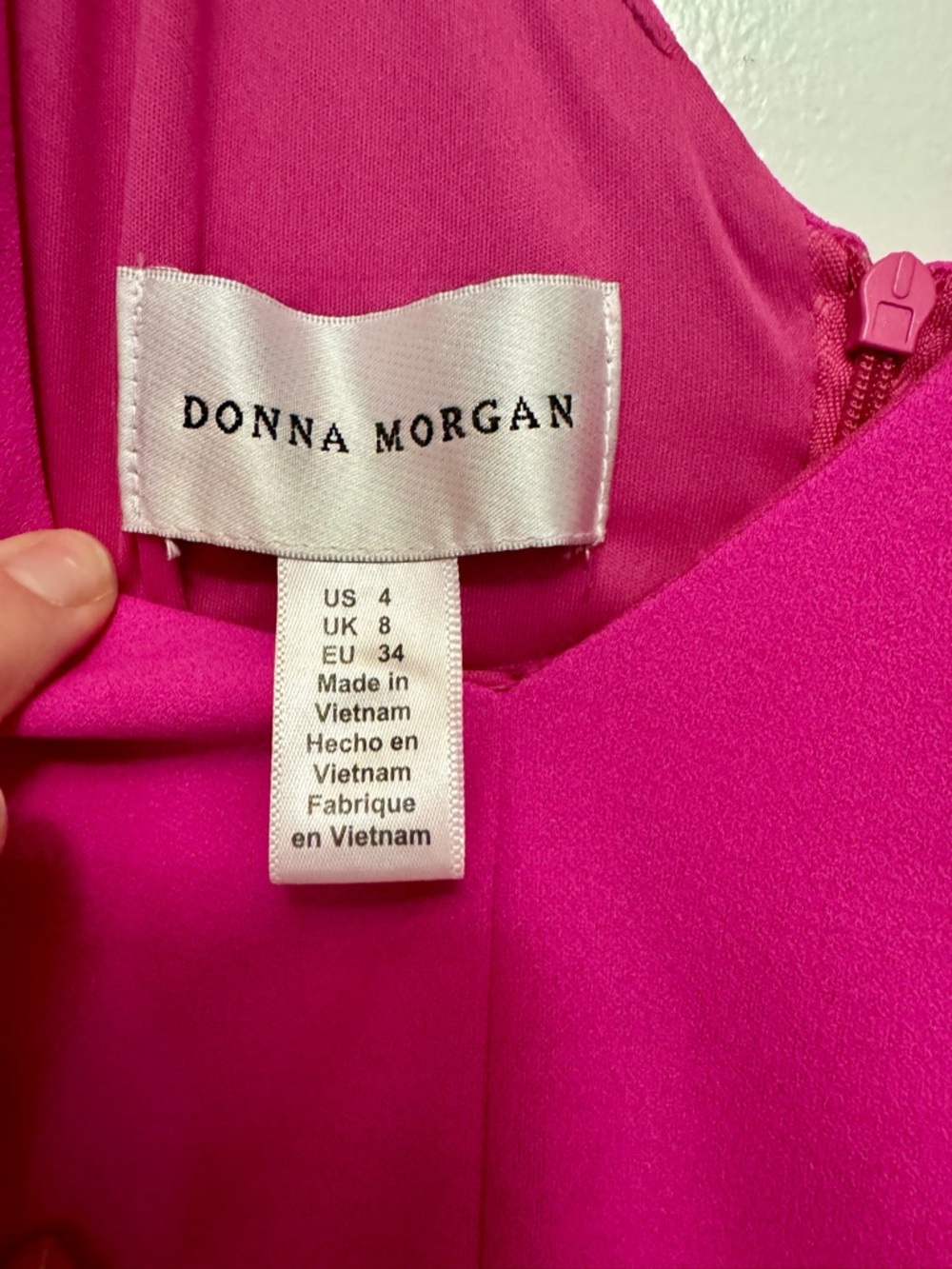Donna Morgan Hot Pink/Magenta Midi A-Line Dress w/ pockets! Summer, Cocktail - Picture 5 of 9